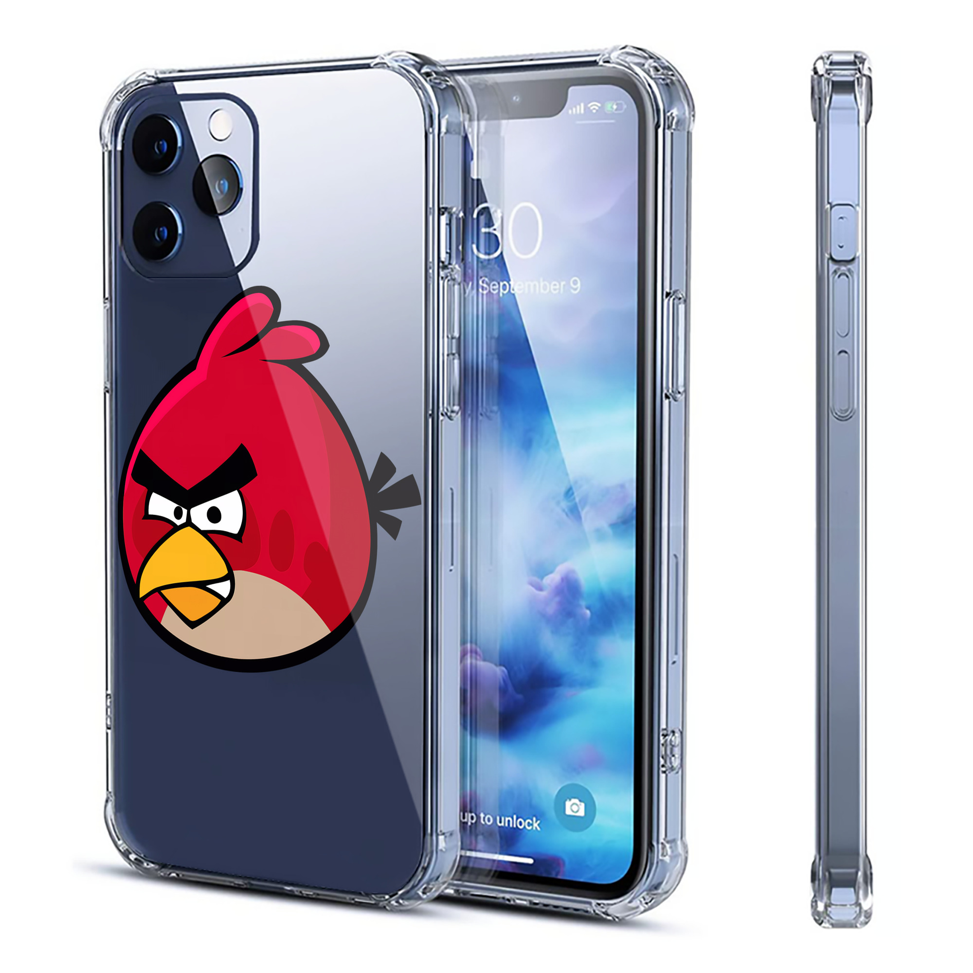 （画像用） Angry Birds アングリーバード 【iPhone 12シリーズ対応】透明スマホケース（クリアソフトケース）